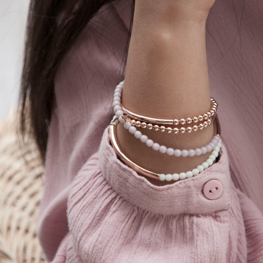 Coloured stacking bracelets