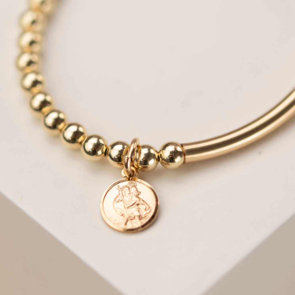 Gold St Christopher Baby Bracelet